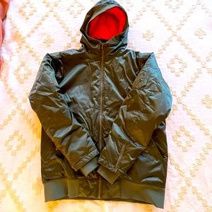 Vans Mens XL green bomber. Orange interior. Never worn.